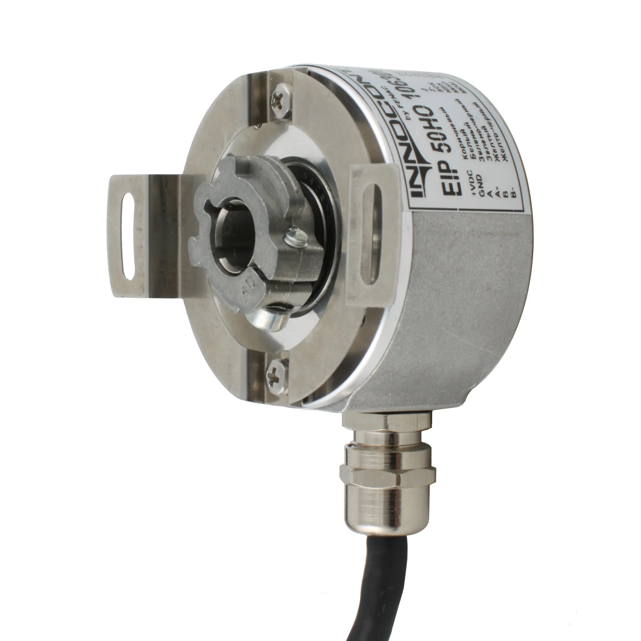 Инкрементальный программируемый энкодер D=50мм, полый вал 12мм, 3000 имп/об, 5…30VDC, выход TTL/HTL с инверсией, IP