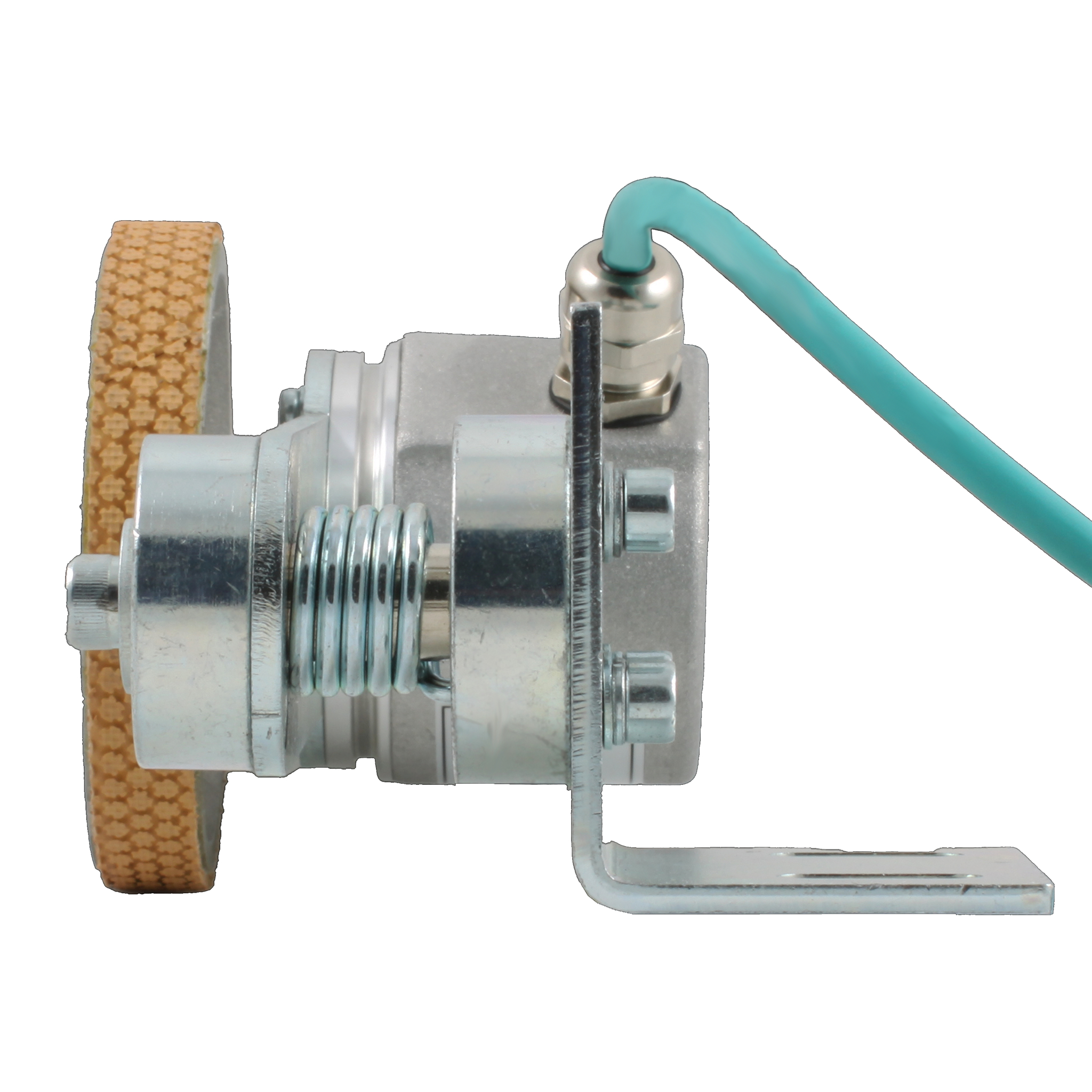 Инкрементальный энкодер D=50мм с мерным колесом L=250мм, контактная поверхность - резина, профиль ребристый, 1имп/1мм, 5…30VDC, выход HTL, IP64, -20…+85°C, радиальный кабель 2м