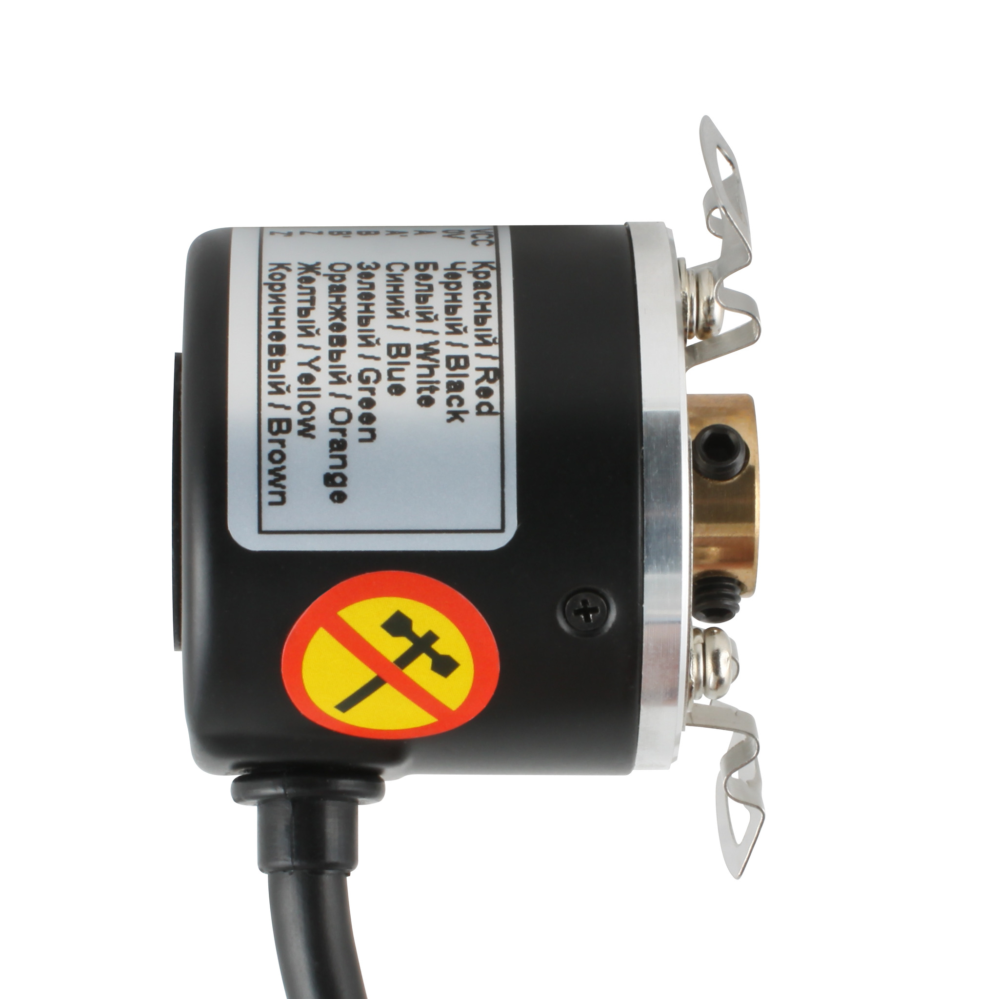 Инкрементальный энкодер D=40мм, полый вал 10мм, 5000 имп/об, 5VDC, выход TTL, IP54, -20…+80°C, радиальный кабель 2м